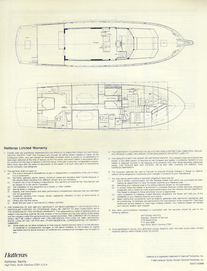 Hatteras 67 Cockpit Motor Yacht Specification Brochure