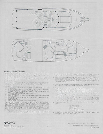 Hatteras 54 Extended Deckhouse Motor Yacht Specification Brochure ...
