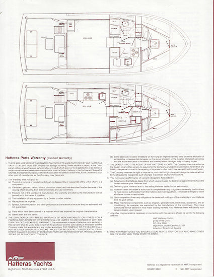 Hatteras 36 Convertible Specification Brochure