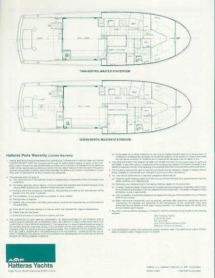 Hatteras 45 Convertible Specification Brochure
