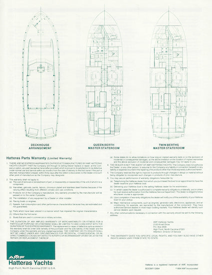 Hatteras 53 Motor Yacht Specification Brochure