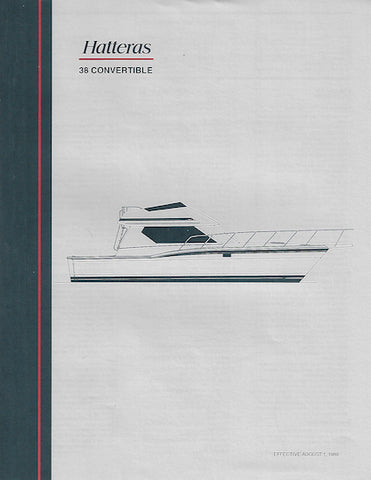 Hatteras 38 Convertible Specification Brochure