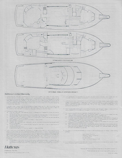 Hatteras 52 Cockpit Motor Yacht Specification Brochure