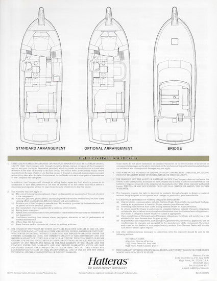 Hatteras 43 Convertible Specification Brochure