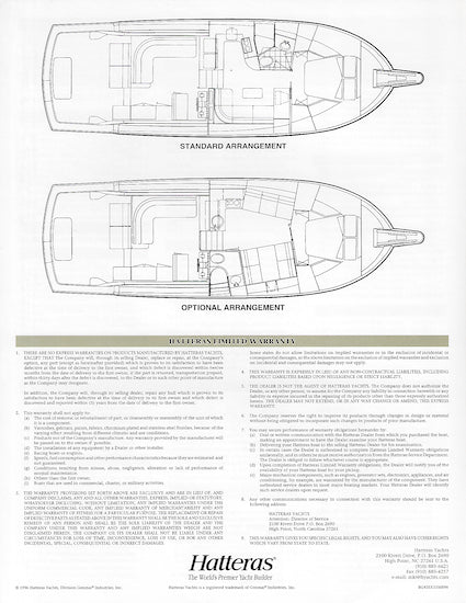 Hatteras 43 Sport Express Specification Brochure