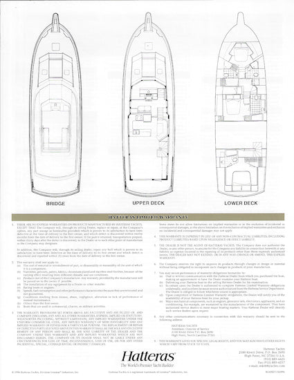 Hatteras 60 Extended Deckhouse Motor Yacht Specification Brochure
