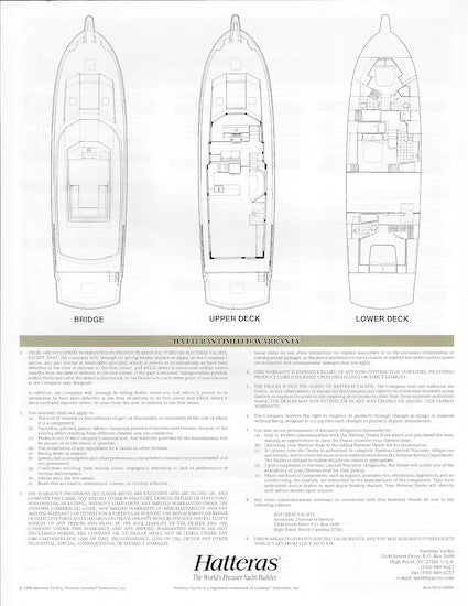 Hatteras 67 Extended Deckhouse Cockpit Motor Yacht Specification Brochure