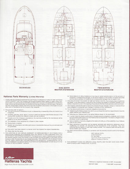 Hatteras 61 Motor Yacht Specification Brochure