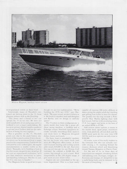 Magnum 53 Sea Magazine Reprint Brochure