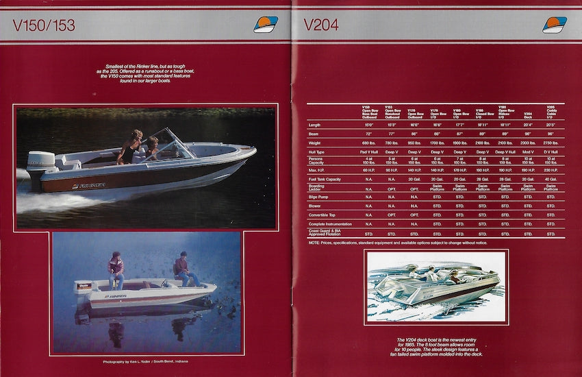 Rinker 1985 Brochure