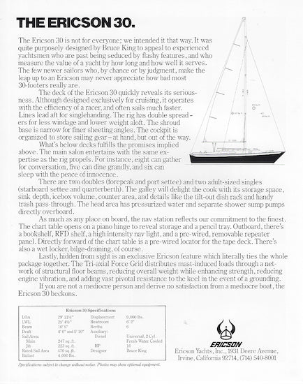 Ericson 30 Brochure