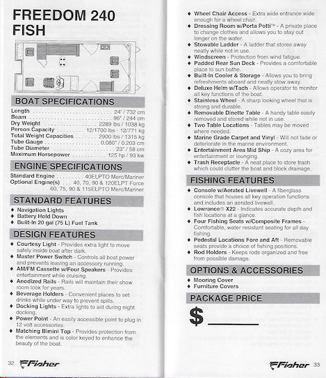 Fisher 1994 Dealer Salesbook Brochure