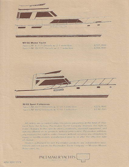 Pacemaker 1979 Price List Brochure – SailInfo I boatbrochure.com