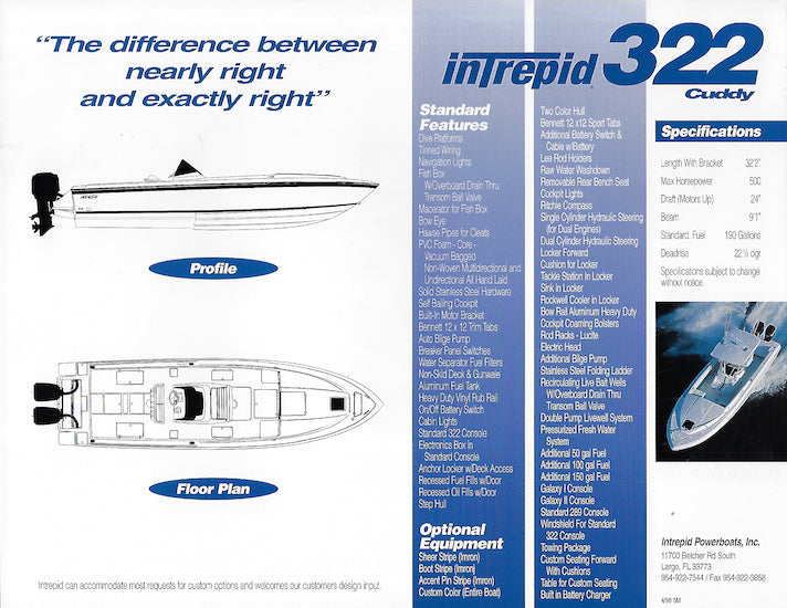 Intrepid 322 Cuddy Brochure