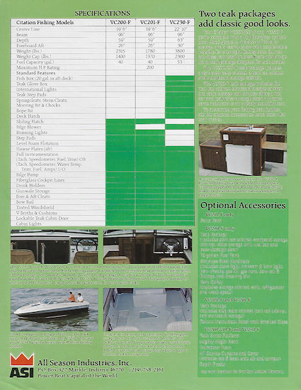 Citation 20 & 23 Fishing Brochure