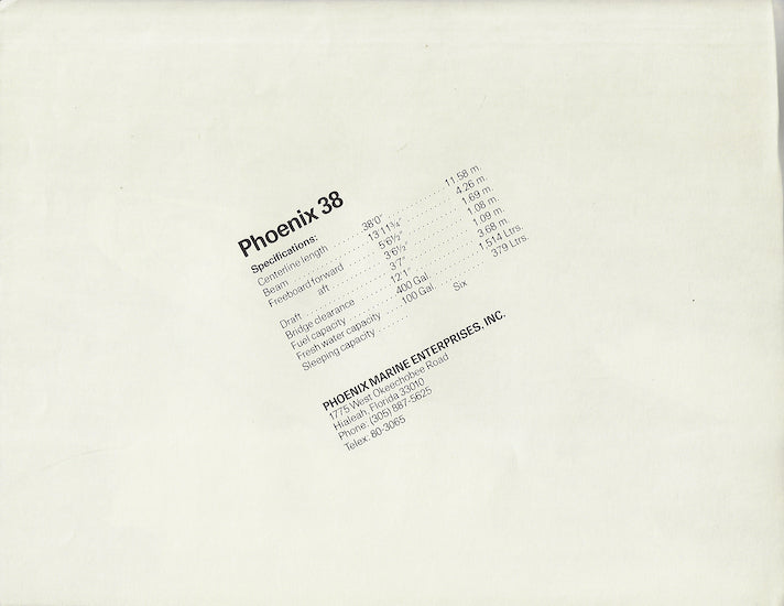 Phoenix 38 Specification Brochure