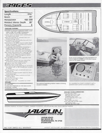 Javelin 396FS Brochure