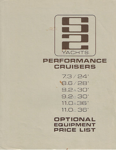 S2 1984 Performance Cruisers Sailboat Price List