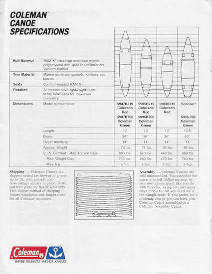 Coleman Canoes Brochure
