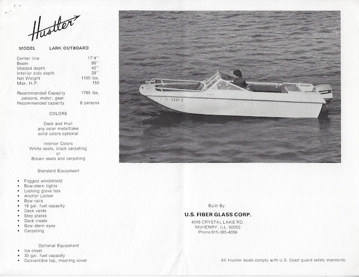 US Hustler Lark Outboard Brochure