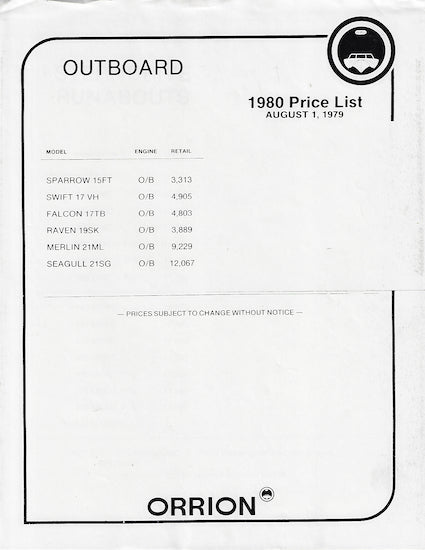 Orrion 1980 Brochure