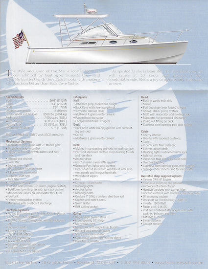 Back Cove 26 Launch Brochure