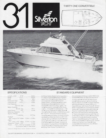 Silverton 31 Convertible Brochure