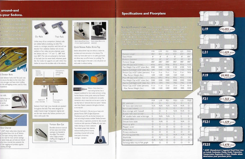 Bennington 2005 Sedona Pontoon Brochure