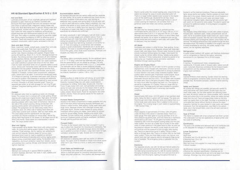 Hallberg-Rassy 48 Specification Brochure