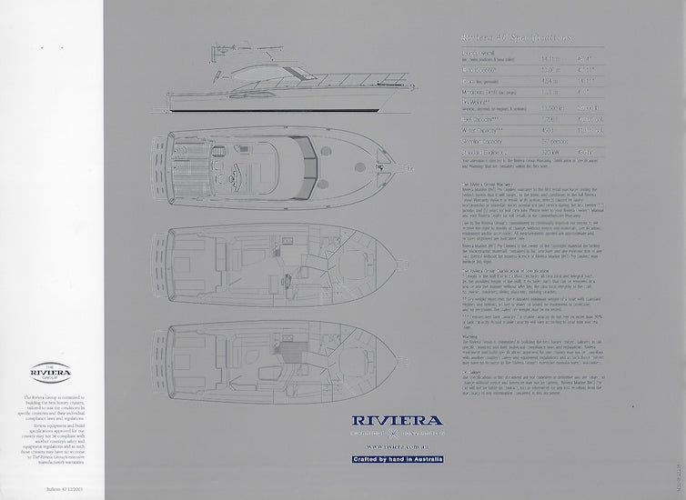 Riviera 40 Flybridge Convertible Brochure