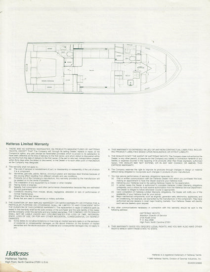 Hatteras 40 Double Cabin Specification Brochure