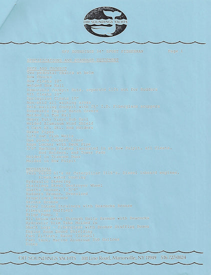 Off Soundings 34 Brochure Package