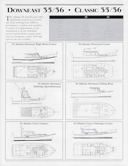 Atlantic Downeast / Classic 35 & 36 Brochure