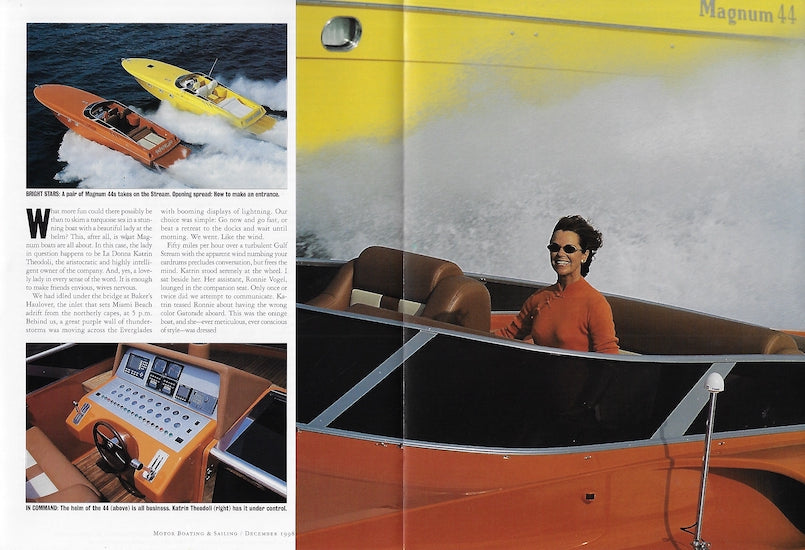 Magnum 44 Motorboating & Sailing Magazine Reprint Brochure