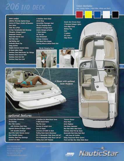 Nautic Star 206 I/O Deck Boat Brochure