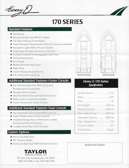 Henry O 170 Series Brochure