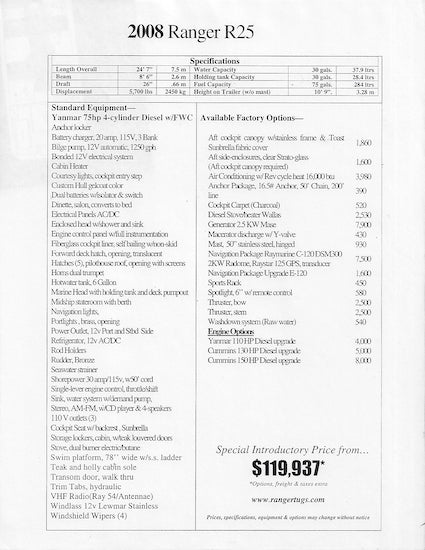 Ranger R-25 / R25 Tug Brochure