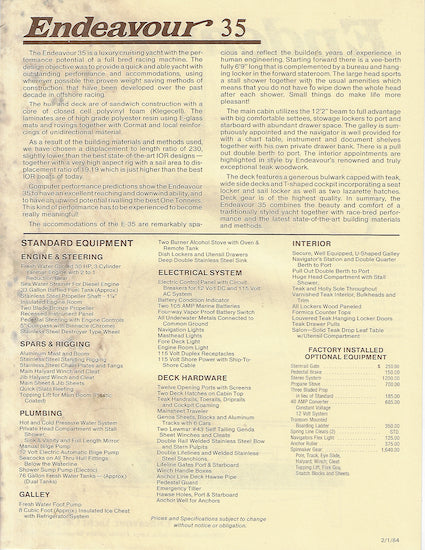 Endeavour 35 Brochure
