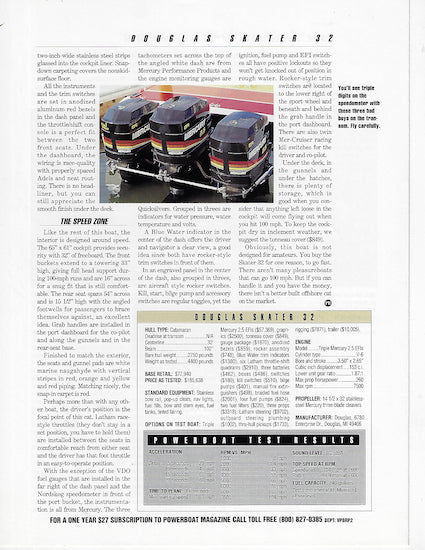 Douglas Skater 32 Powerboat Magazine Reprint Brochure