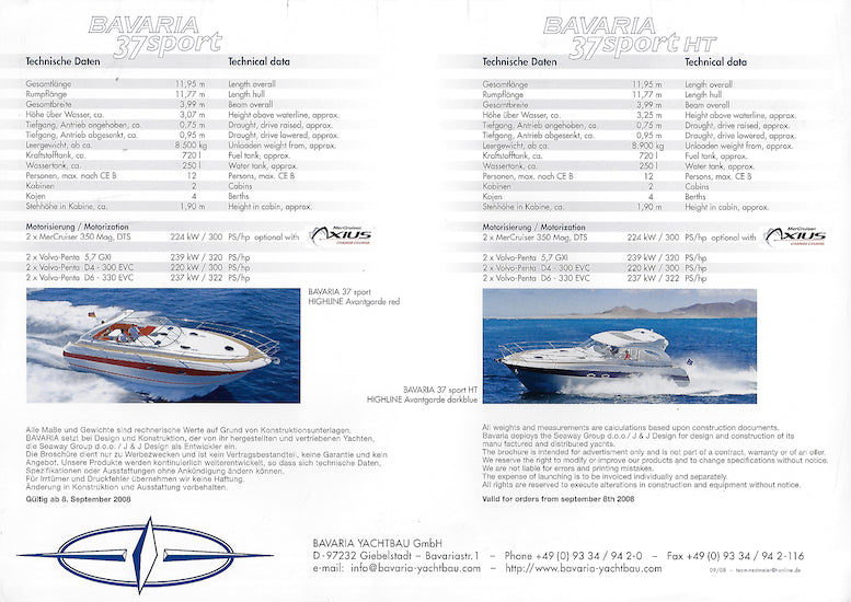 Bavaria 37 Sport High Line Brochure