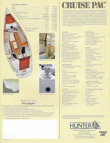 Hunter 32 Vision Brochure