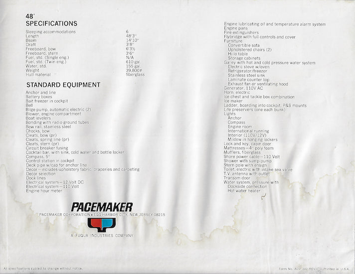 Pacemaker 48 Sportfisherman Brochure