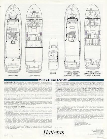 Hatteras 84 Motor Yacht Specification Brochure