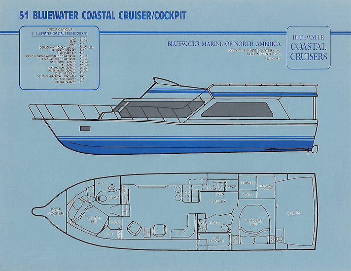 Bluewater 51 Coastal Cruiser Cockpit Specification Brochure