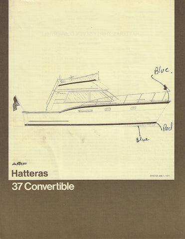 Hatteras 37 Convertible Specification Brochure