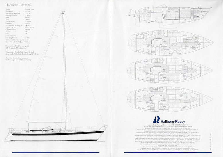 Hallberg-Rassy 46 Poster Brochure