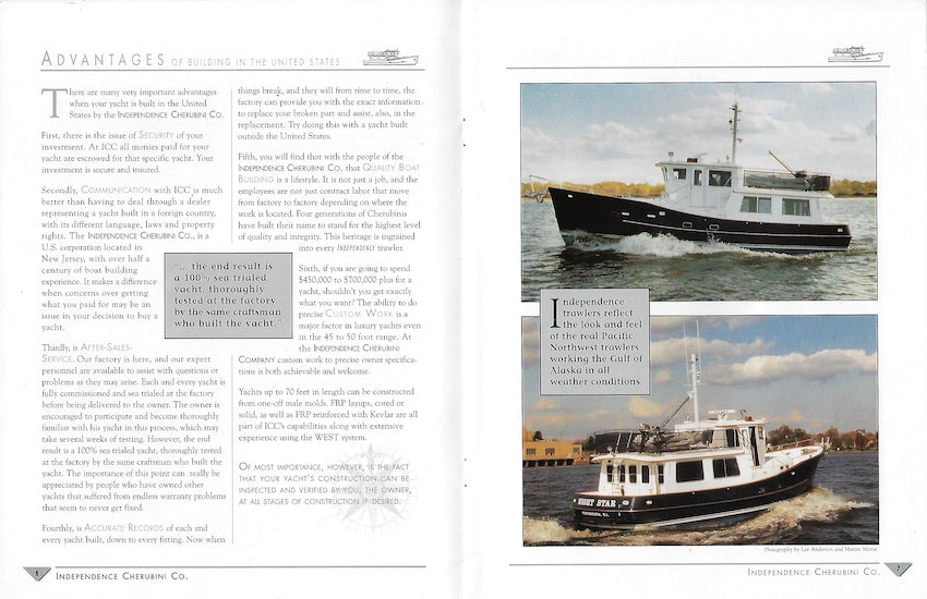 Independence Cherubini 45 & 50 Trawler Brochure