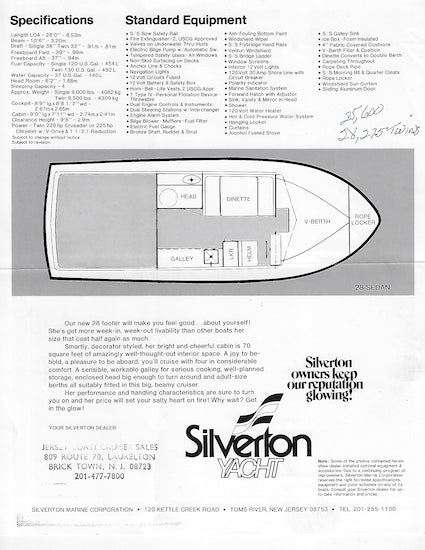 Silverton 28 Sedan Brochure