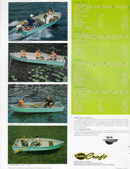 MirroCraft 1976 Brochure