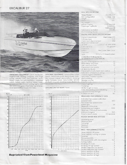 Excalibur 27 Offshore Magazine Reprint Brochure